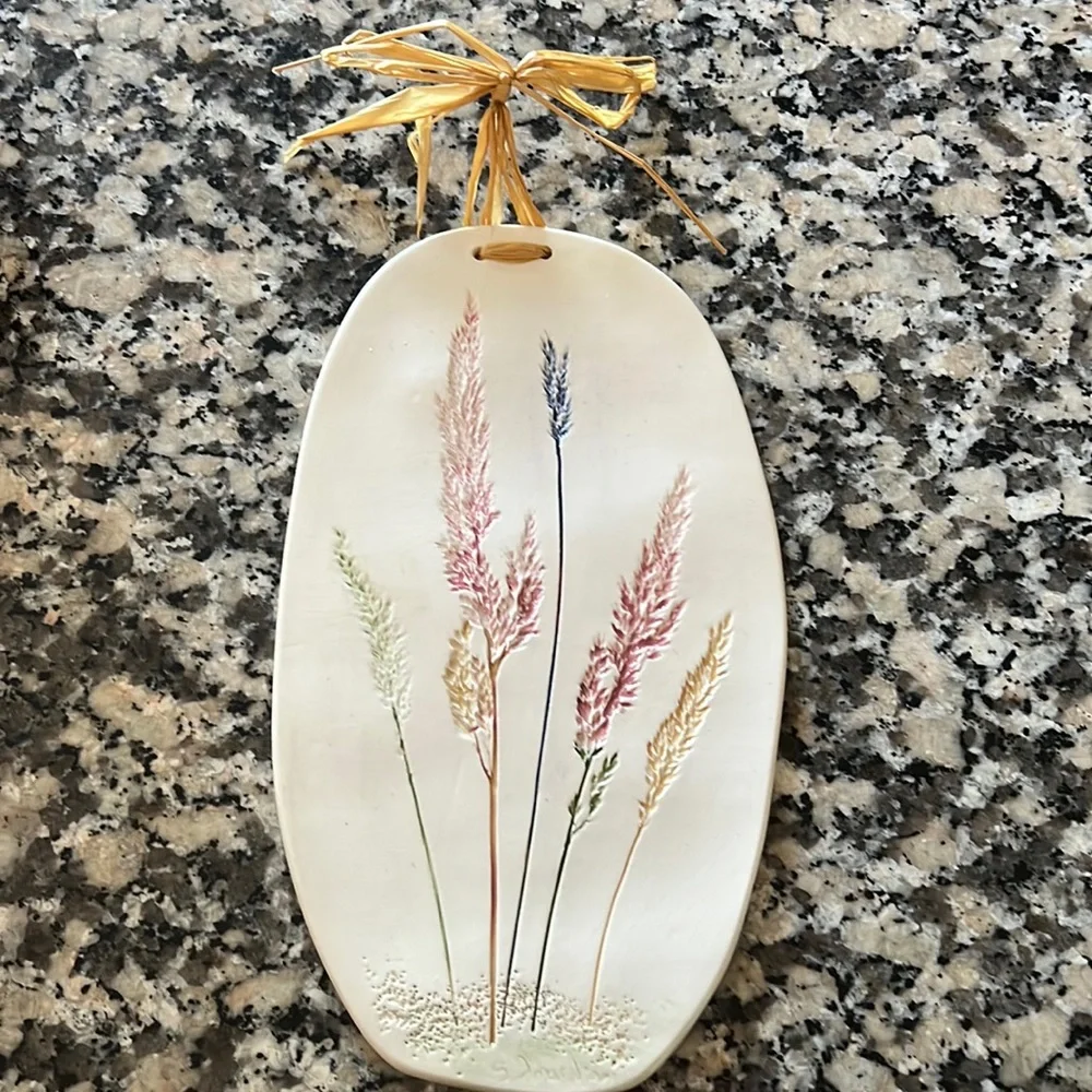Vintage Pressed Wheat Pottery, Wall Hanging